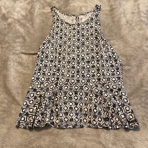 Blue and white blouse